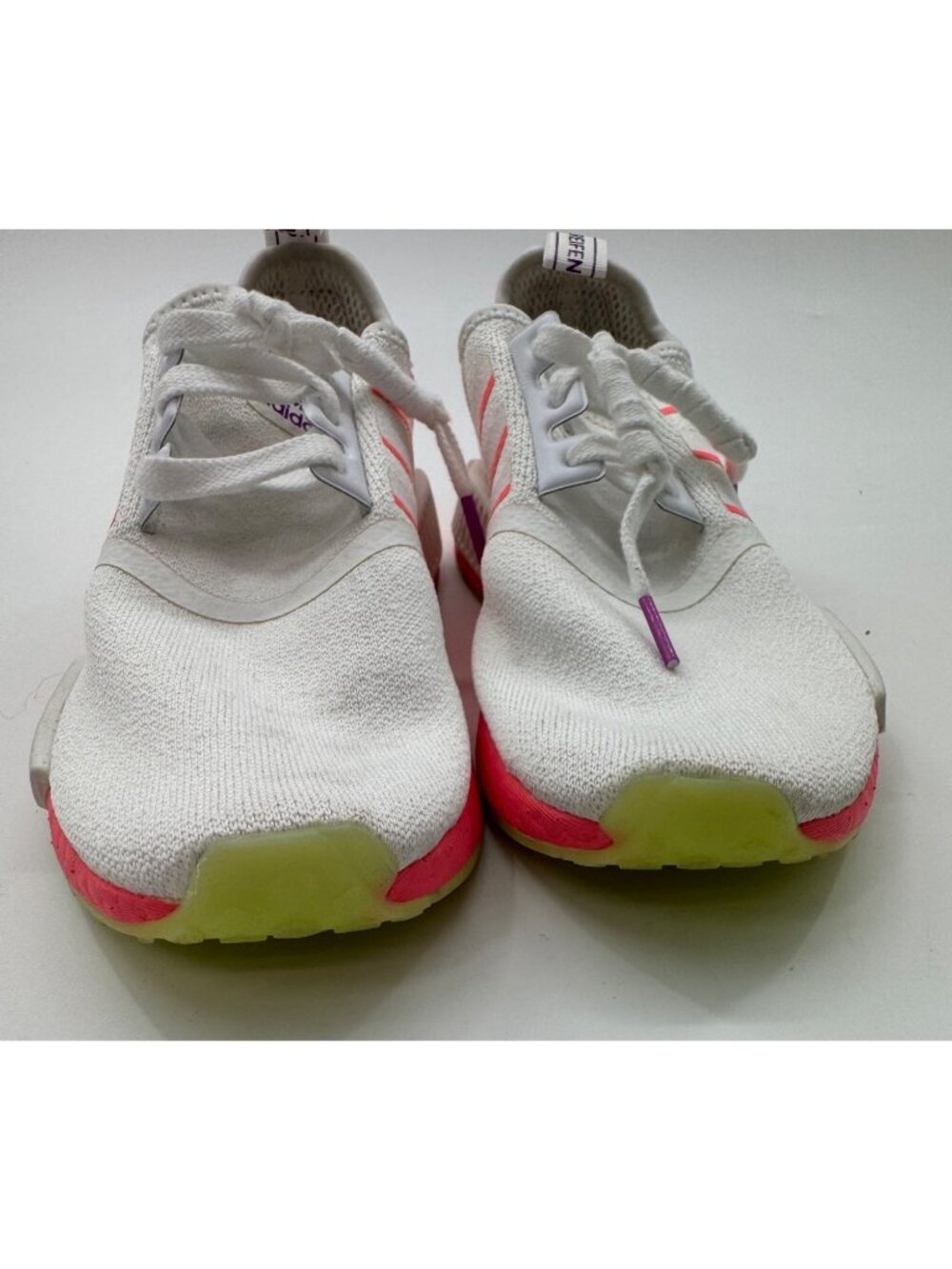 Adidas NMD_R1 Womens Shoes White & Neon Pink Size 7 Lightweight Sneakers - Picture 6 of 11